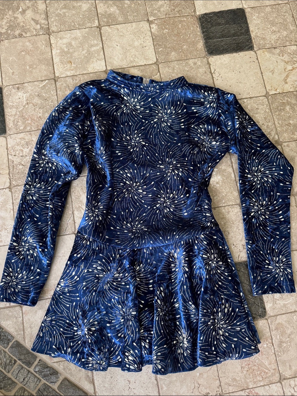 Girls Navy Blue Sparkle Skater Dress - Brand